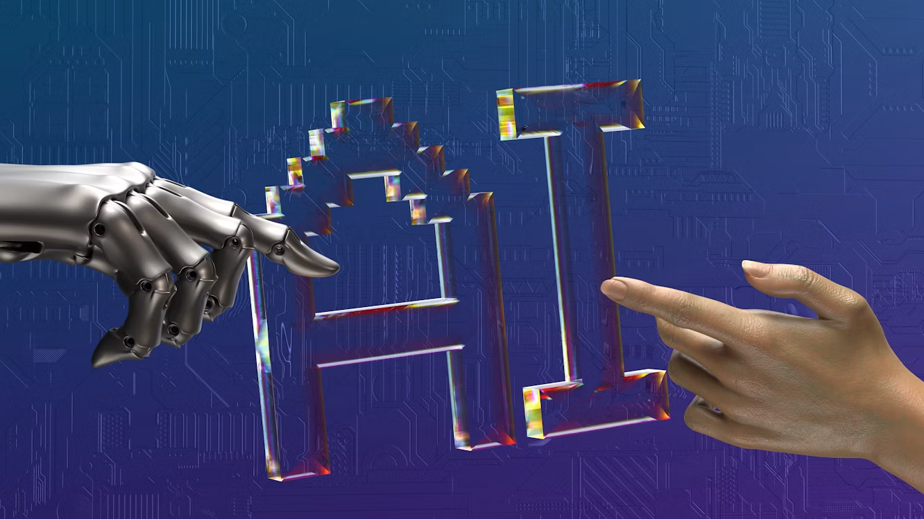 Image showing the interaction between technology and humans through Artificial Intelligence